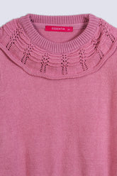 Ruffle Coller Girl's Sweater.
